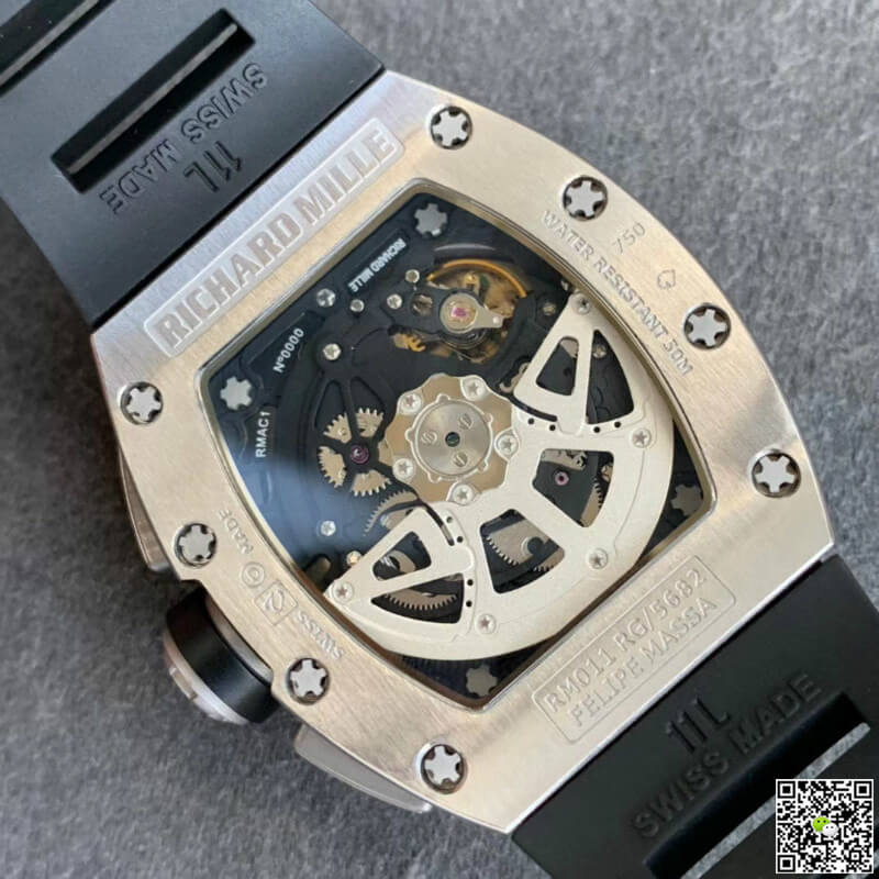 Richard Mille RM011 KV Factory Black Rubber Strap