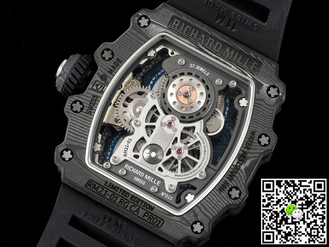 Richard Mille RM21-01 RM Factory Tourbillon Skeleton Dial Black Strap