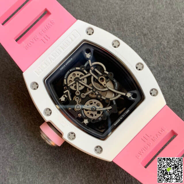 Richard Mille RM055 KV Factory V2 Pink Rubber Strap