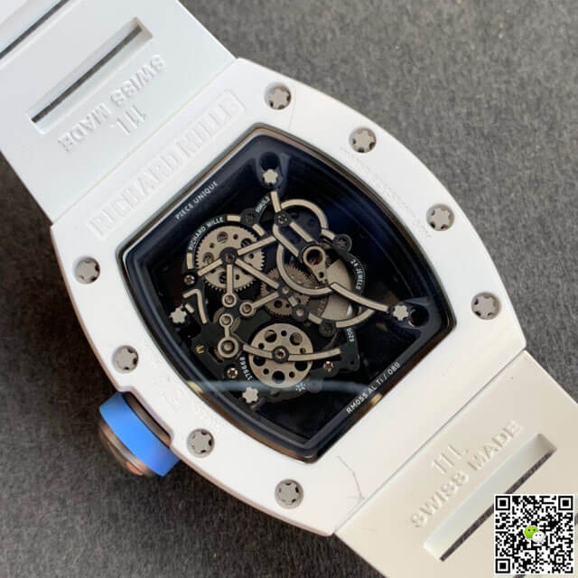 Richard Mille RM055 KV Factory V2 White Rubber Strap