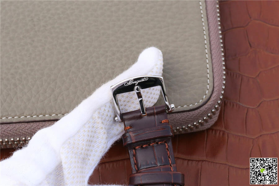 Breguet Marine 5817ST/12/5V8 White Dial Cowhide Strap