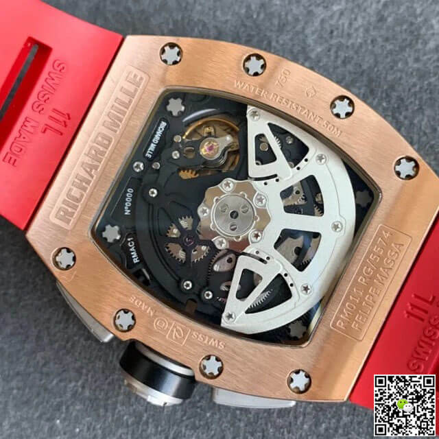 Richard Mille RM011 KV Factory Titanium Case Red Strap