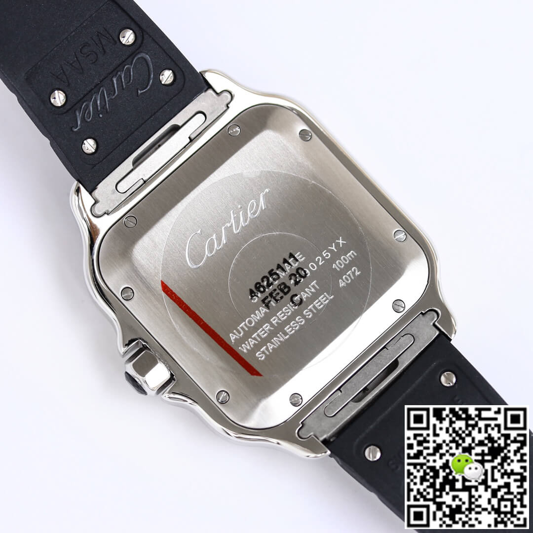 Cartier Santos WSSA0037 GF Factory V2 Black Rubber Strap