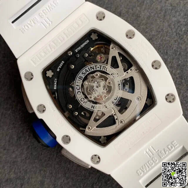 Richard Mille RM-011 KV Factory White Ceramic Rubber Strap