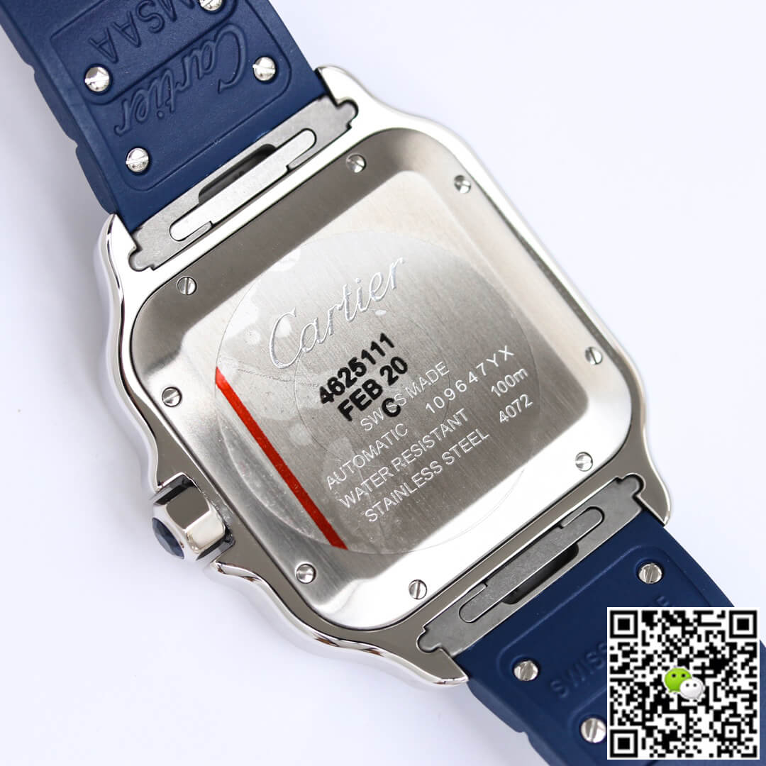 Santos De Cartier GF Factory Blue Rubber Strap