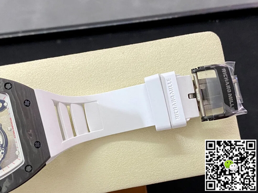 Richard Mille RM-055 BBR Factory Carbon Fiber White Strap