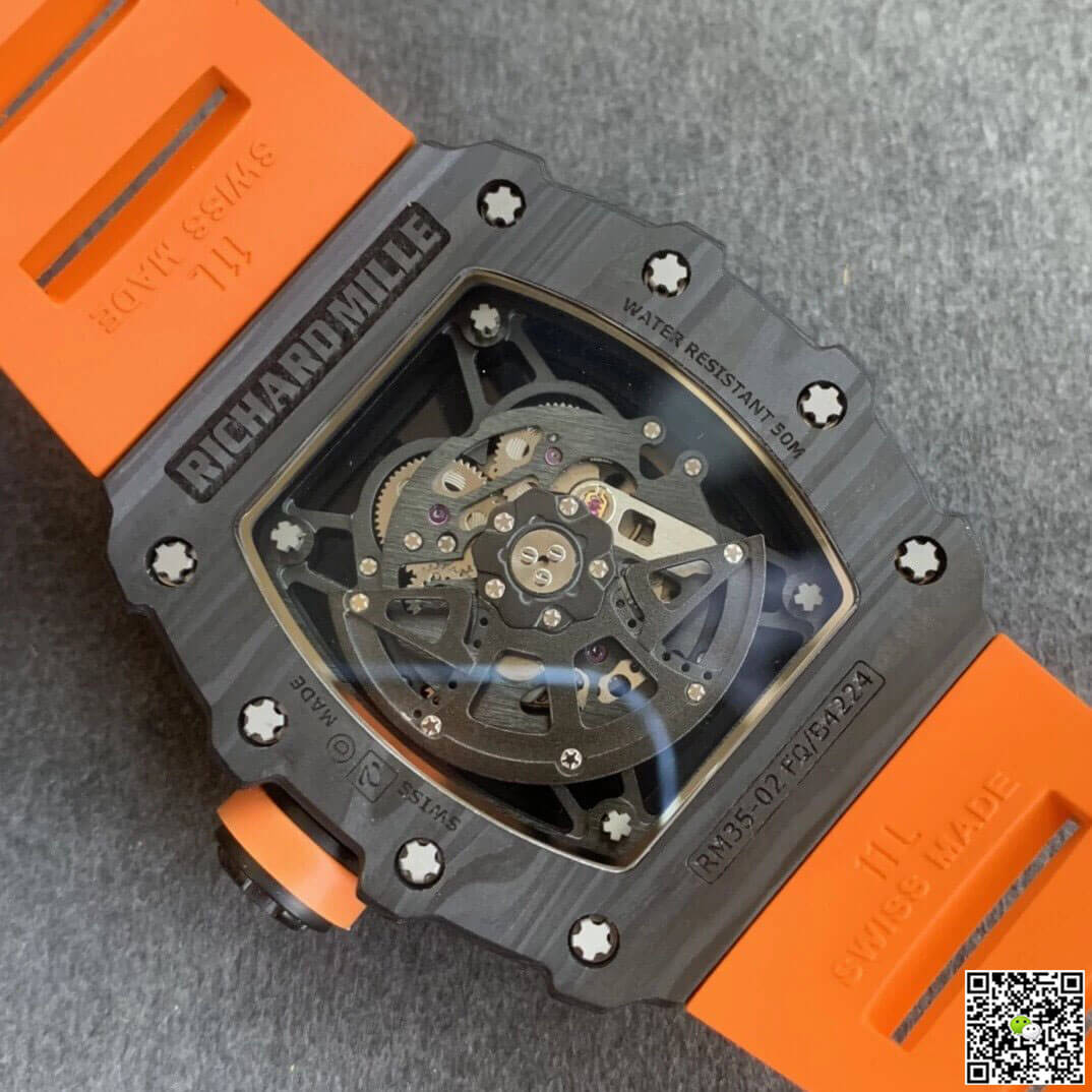 Richard Mille RM35-02 KV Factory V3 Carbon Fiber Orange Strap