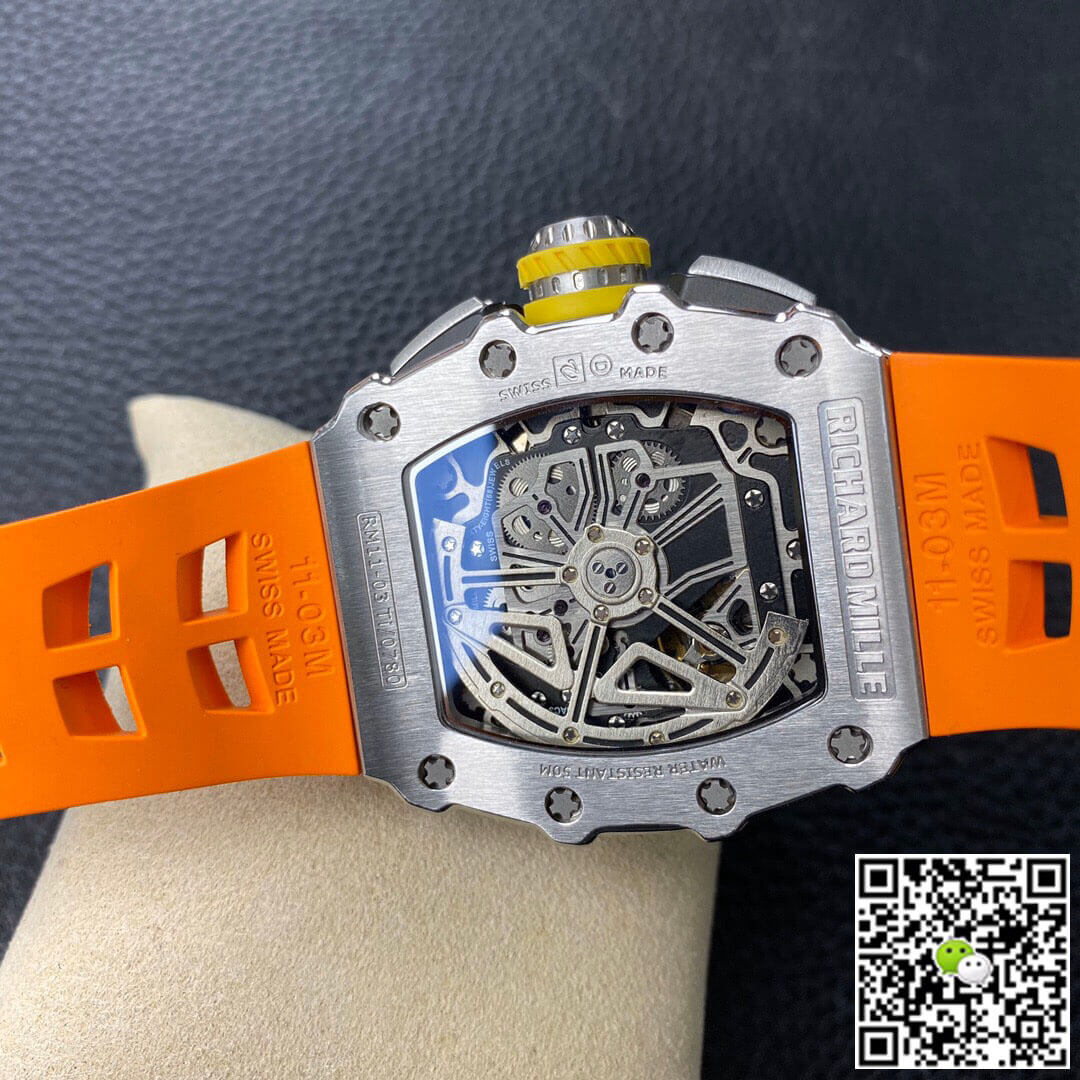 Richard Mille RM11-03 KV Factory Orange Rubber Strap