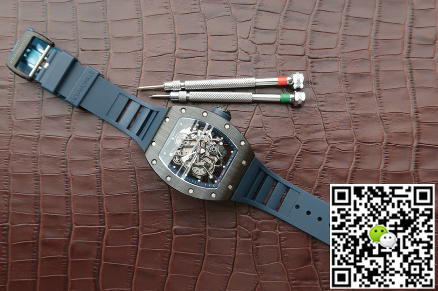 Richard Mille RM055 KV Factory Dark Blue Rubber Strap