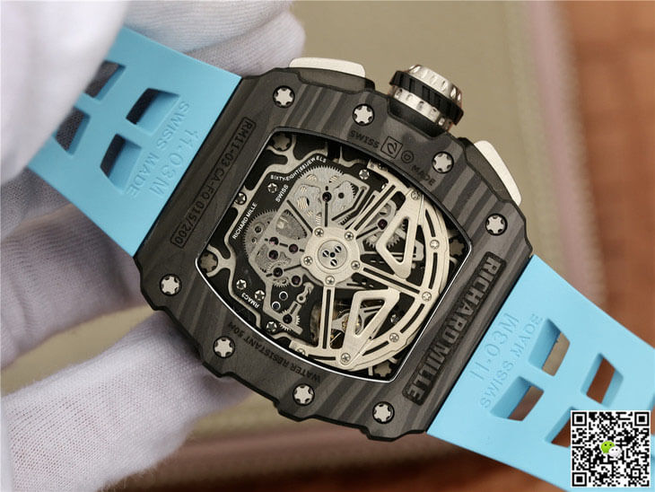 Richard Mille RM11-03 KV Factory Carbon Fiber Blue Strap