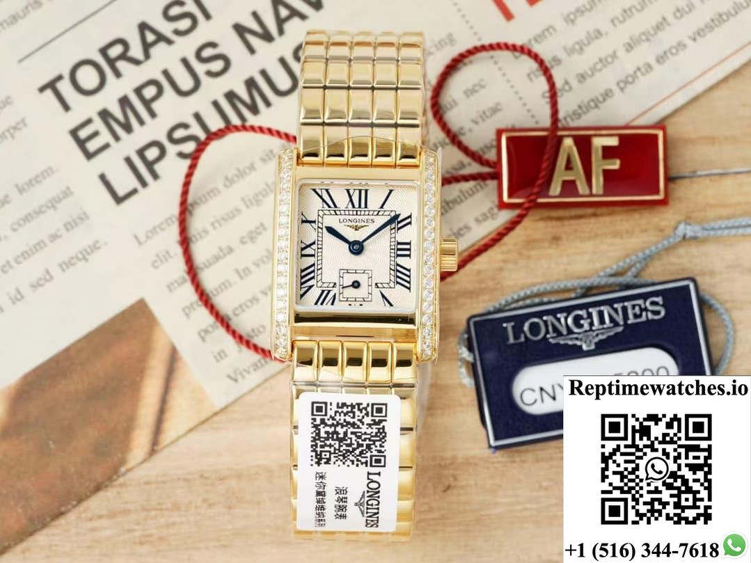 Longines Elegant L5.200.7.71.6 Af Factory Gold Diamond Case-Rep Time Watches