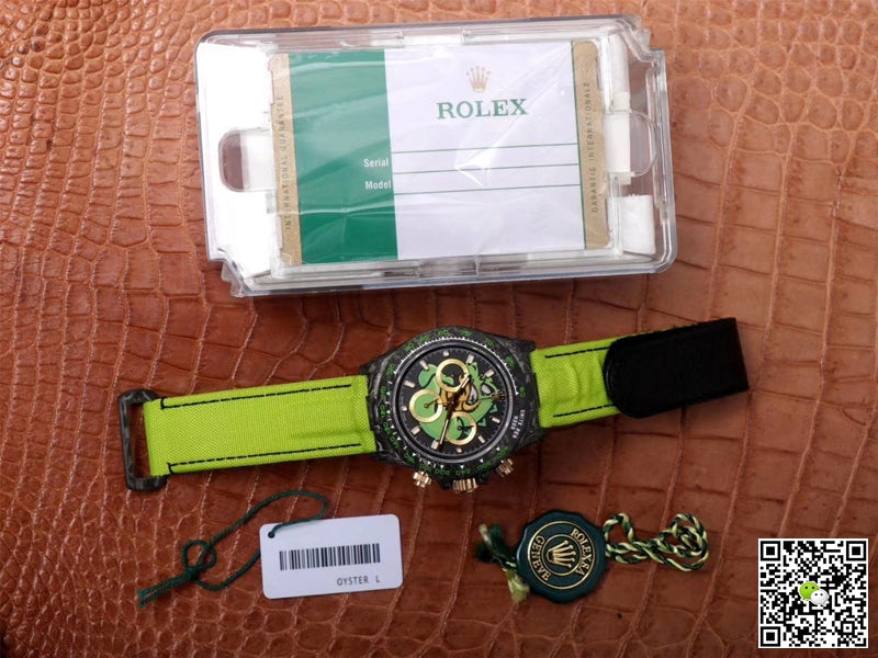 Rolex Daytona Cosmos Chronograph Carbon Fiber Edition Green Exploded Dragon Dial
