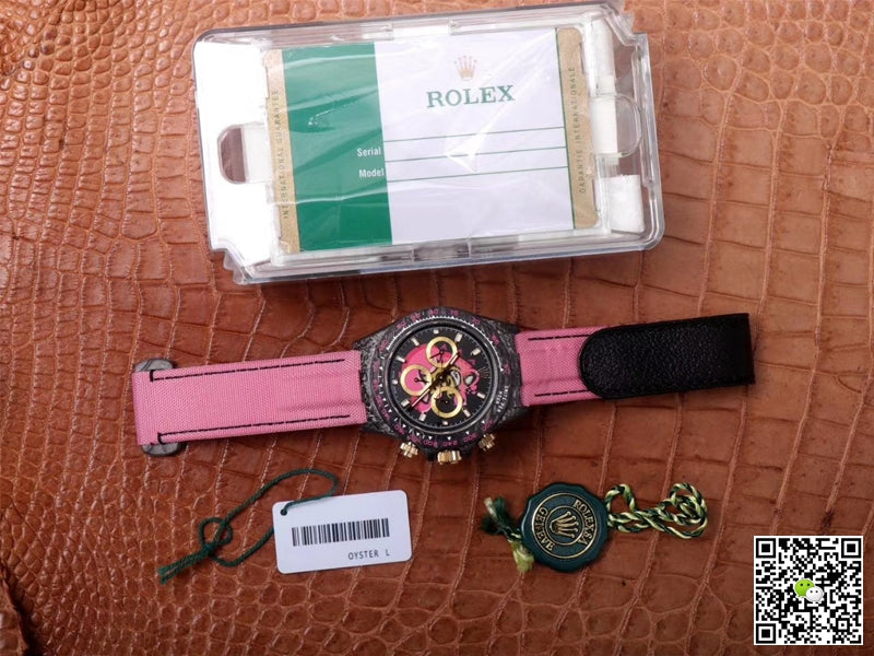Rolex Daytona Cosmos Chronograph Carbon Fiber Edition Pink Exploded Dragon Dial