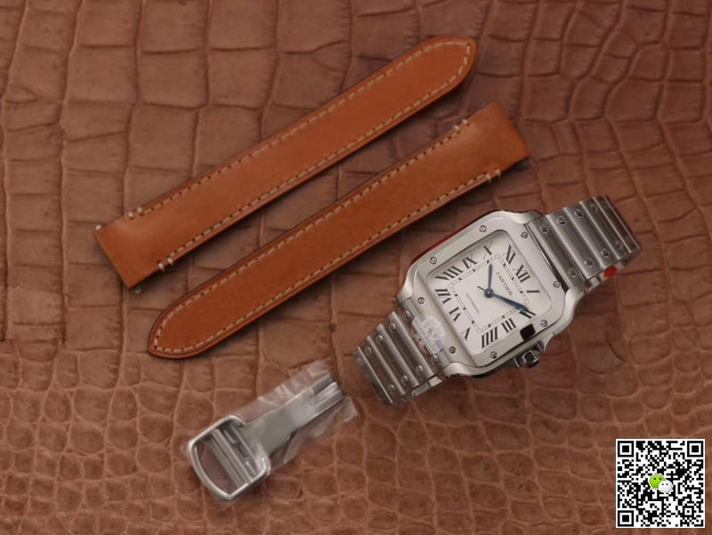 Cartier Santos WSSA0029 BV Factory Silver White Dial