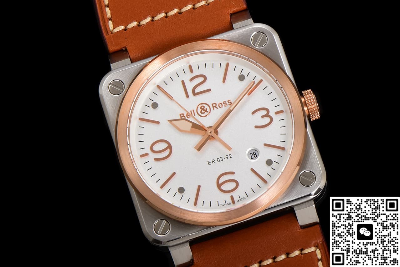 Bell & Ross Instruments BR03A-WH-STPG-SCA BR Factory Red Gold Bezel