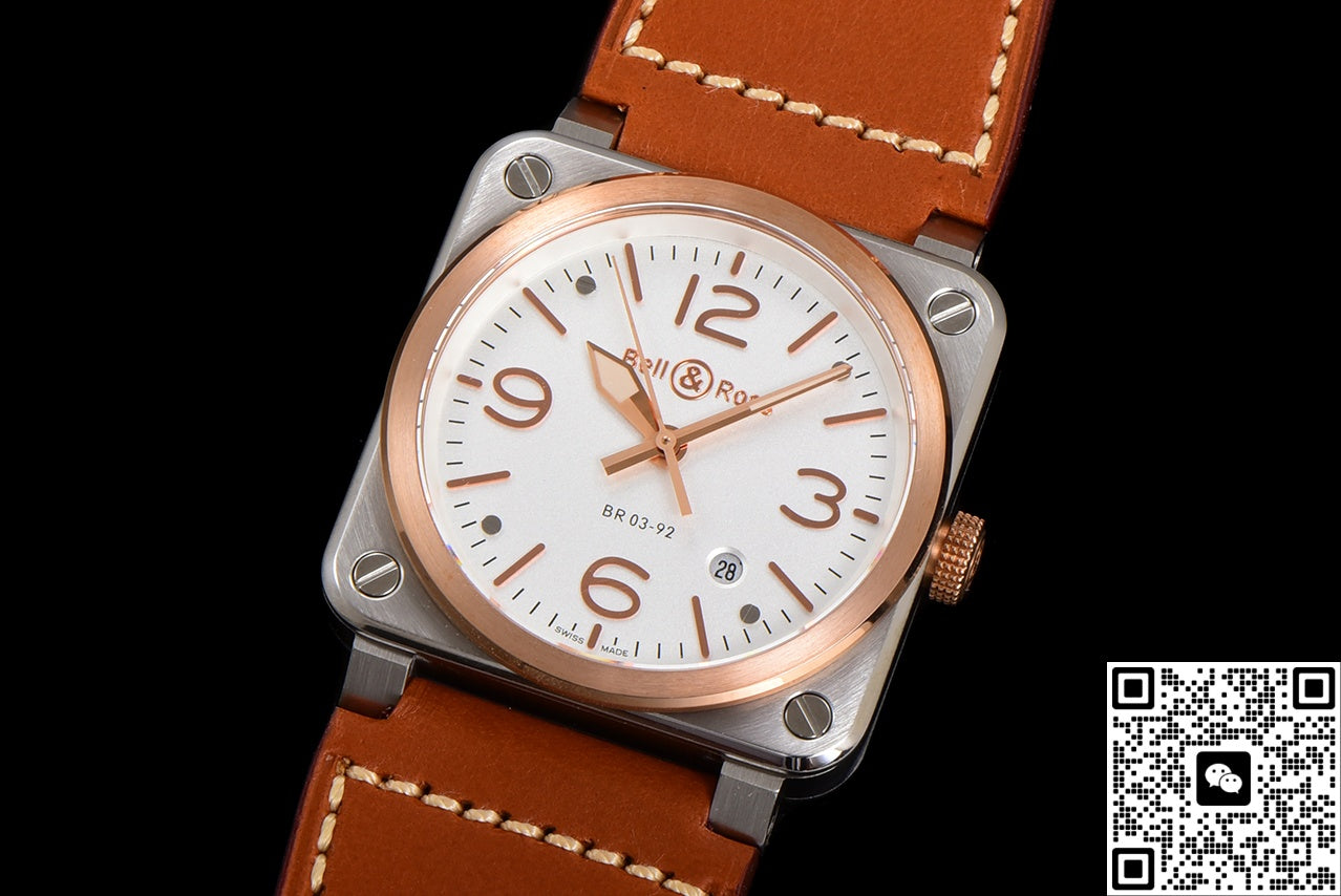Bell & Ross Instruments BR03A-WH-STPG-SCA BR Factory Red Gold Bezel