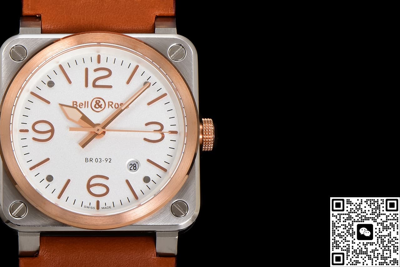 Bell & Ross Instruments BR03A-WH-STPG-SCA BR Factory Red Gold Bezel