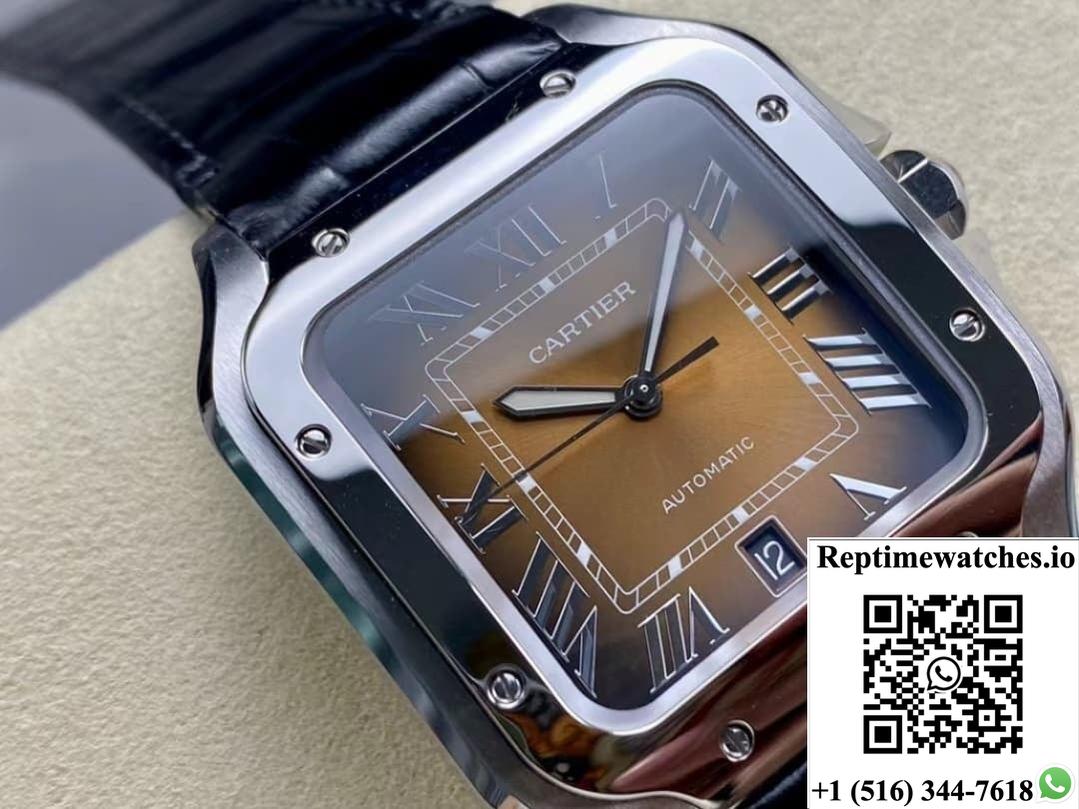 Cartier Santos WSSA0064-01 BV Factory leather strap