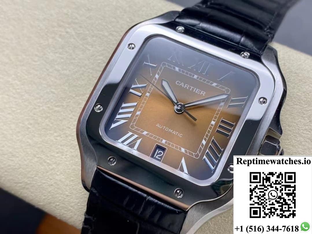 Cartier Santos WSSA0064-01 BV Factory leather strap