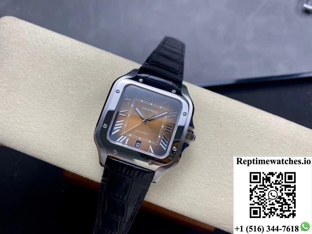 Cartier Santos WSSA0064-01 BV Factory leather strap