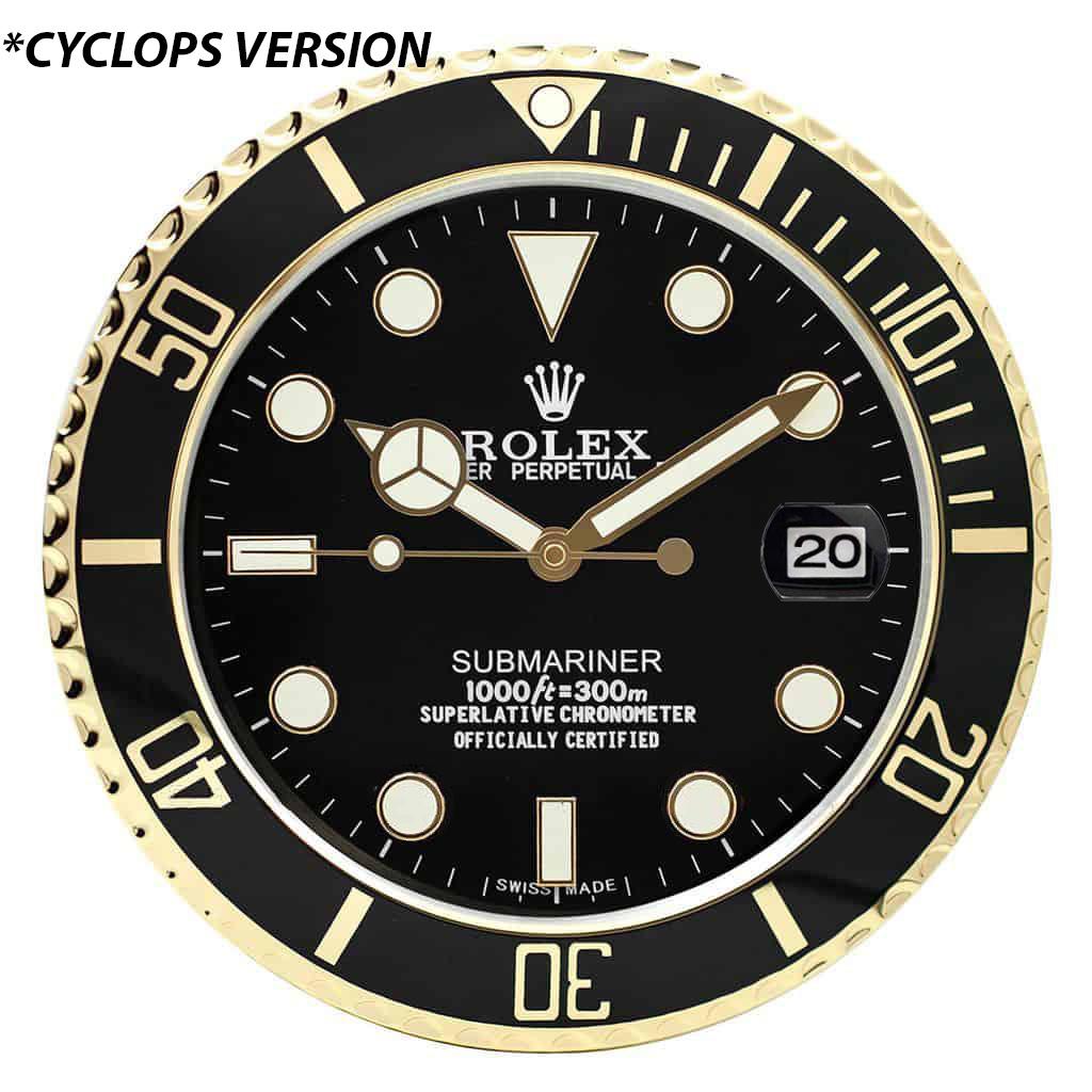 ROLEX WALL CLOCK – SUBMARINER GOLD – RL-49 EDITION – DELUXE 35 CM METAL WALL CLOCK
