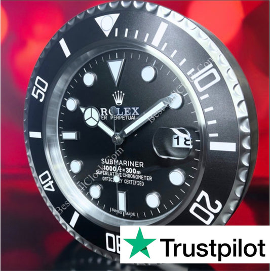 ROLEX SUBMARINER-STYLE LUXURY WALL CLOCK (35 CM)