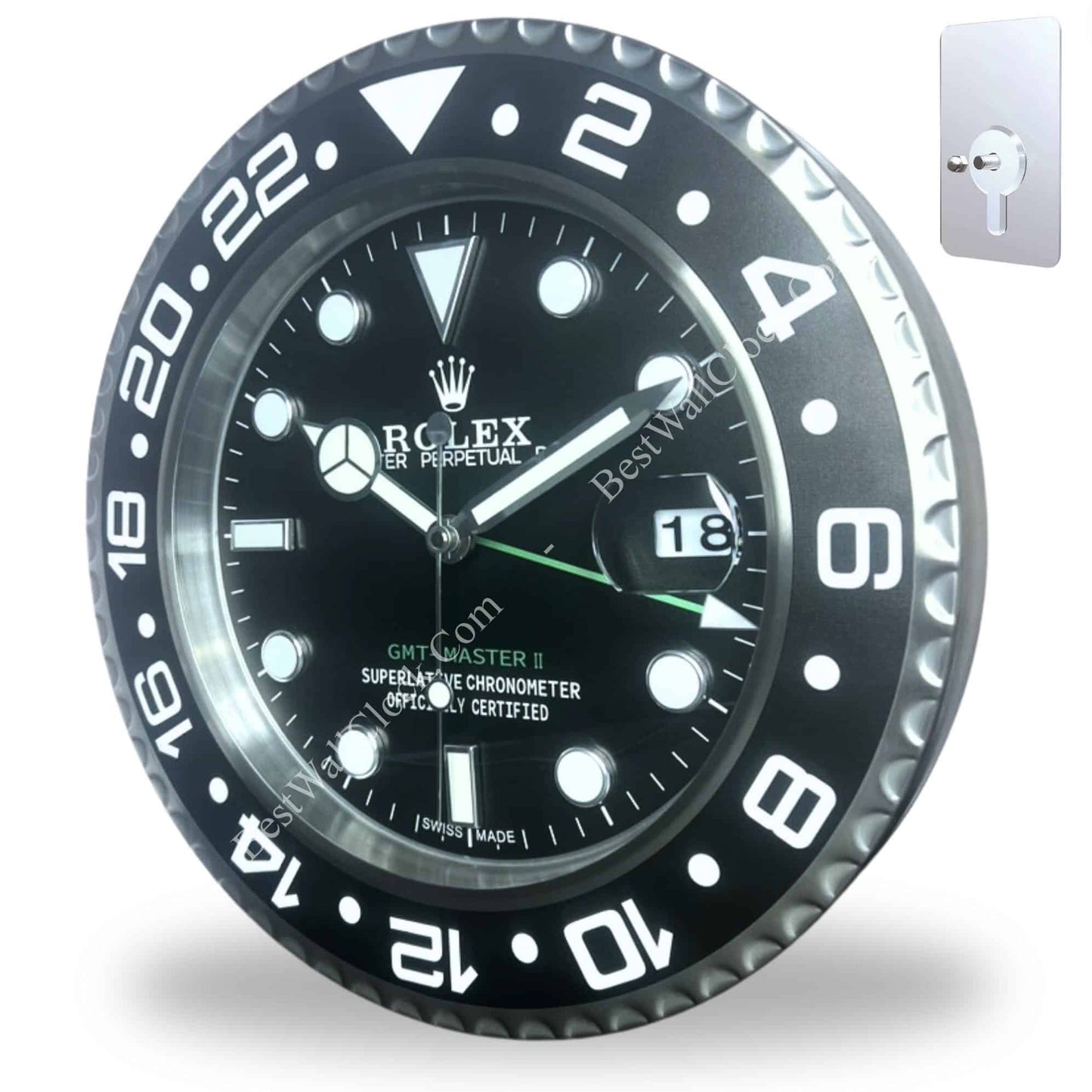 ROLEX GMT MASTER 2 – BLACK DIAL – RL-09 DELUXE METAL WALL CLOCK