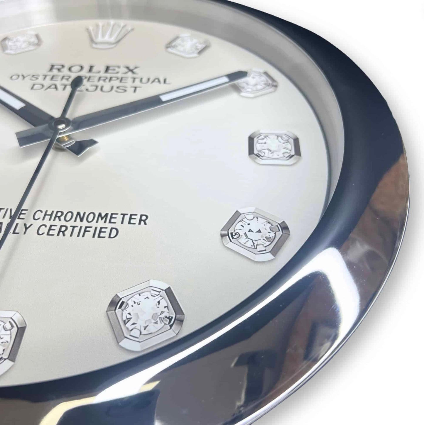 OYSTER PERPETUAL GREY DIAMOND EDITION 35 CM DELUXE METAL WALL CLOCK