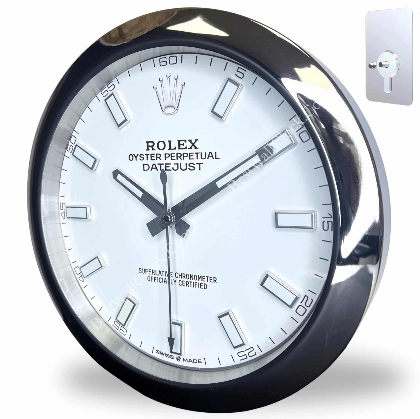 OYSTER PERPETUAL WHITE EDITION 35 CM METAL WALL CLOCK
