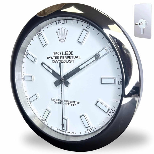 OYSTER PERPETUAL WHITE EDITION 35 CM METAL WALL CLOCK
