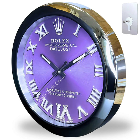 OYSTER PERPETUAL – PURPLE EDITION 35 CM DELUXE METAL WALL CLOCK