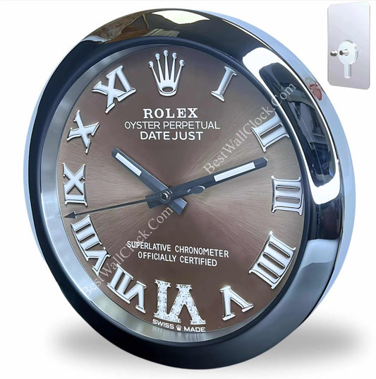 OYSTER PERPETUAL – BROWN EDITION 35 CM METAL WALL CLOCK