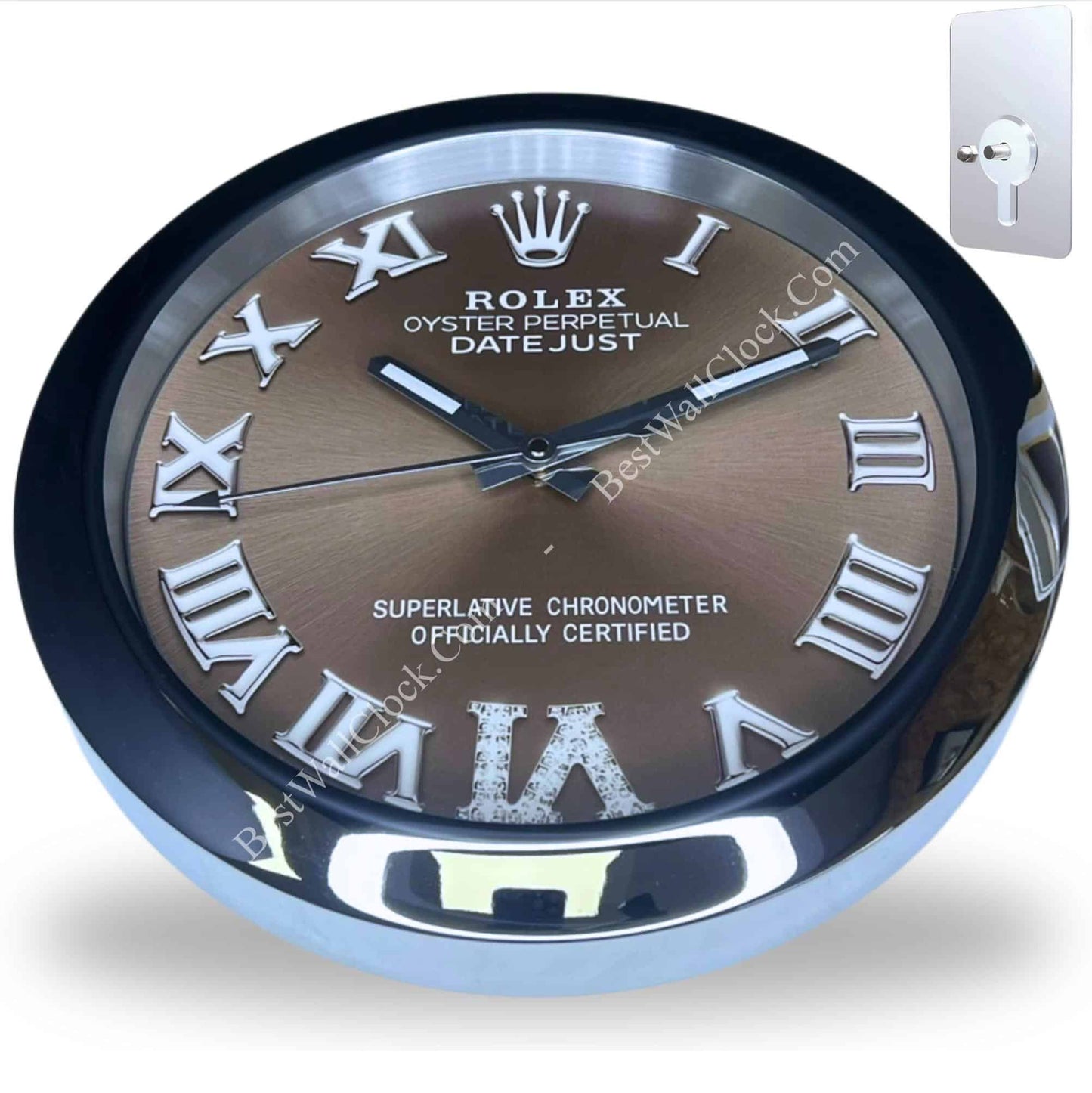 OYSTER PERPETUAL – BROWN EDITION 35 CM METAL WALL CLOCK