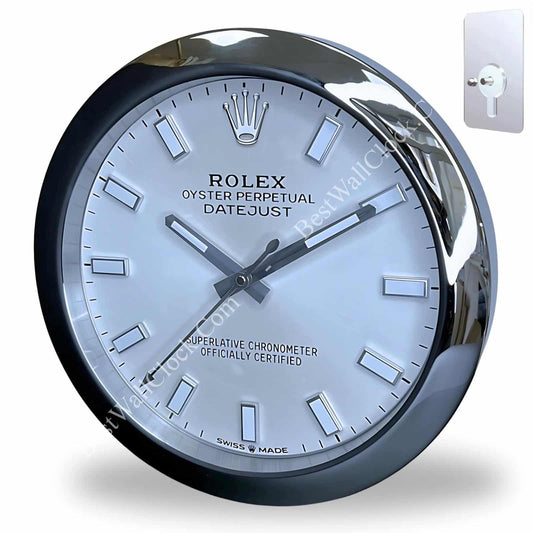 OYSTER PERPETUAL – ‘ARGENTÉ’ EDITION 35 CM DELUXE METAL WALL CLOCK