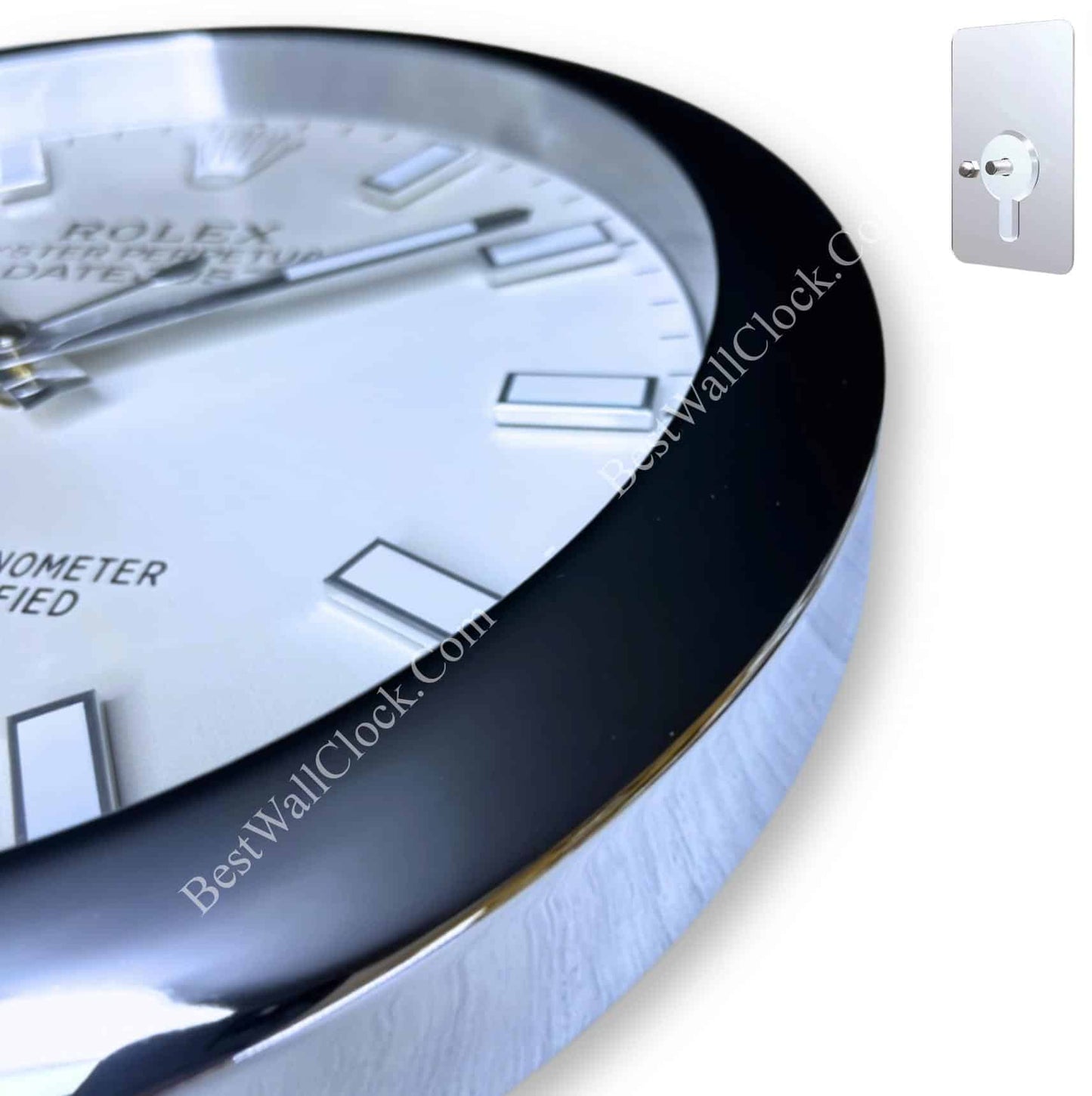 OYSTER PERPETUAL – ‘ARGENTÉ’ EDITION 35 CM DELUXE METAL WALL CLOCK
