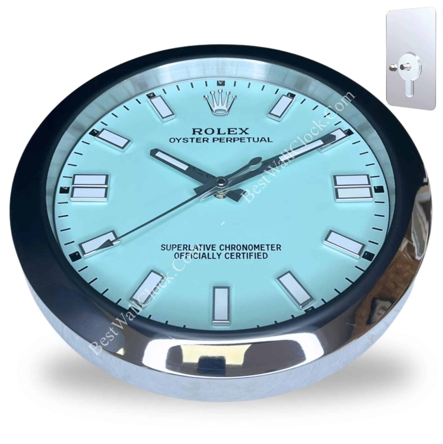 OYSTER PERPETUAL – TURQUOISE EDITION 35 CM DELUXE METAL WALL CLOCK