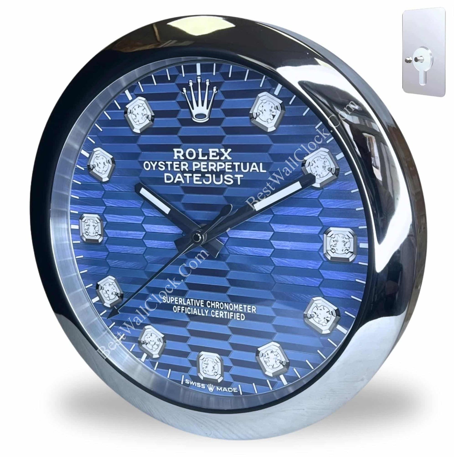 OYSTER PERPETUAL – BLUE DIAMOND EDITION 35 CM DELUXE METAL WALL CLOCK