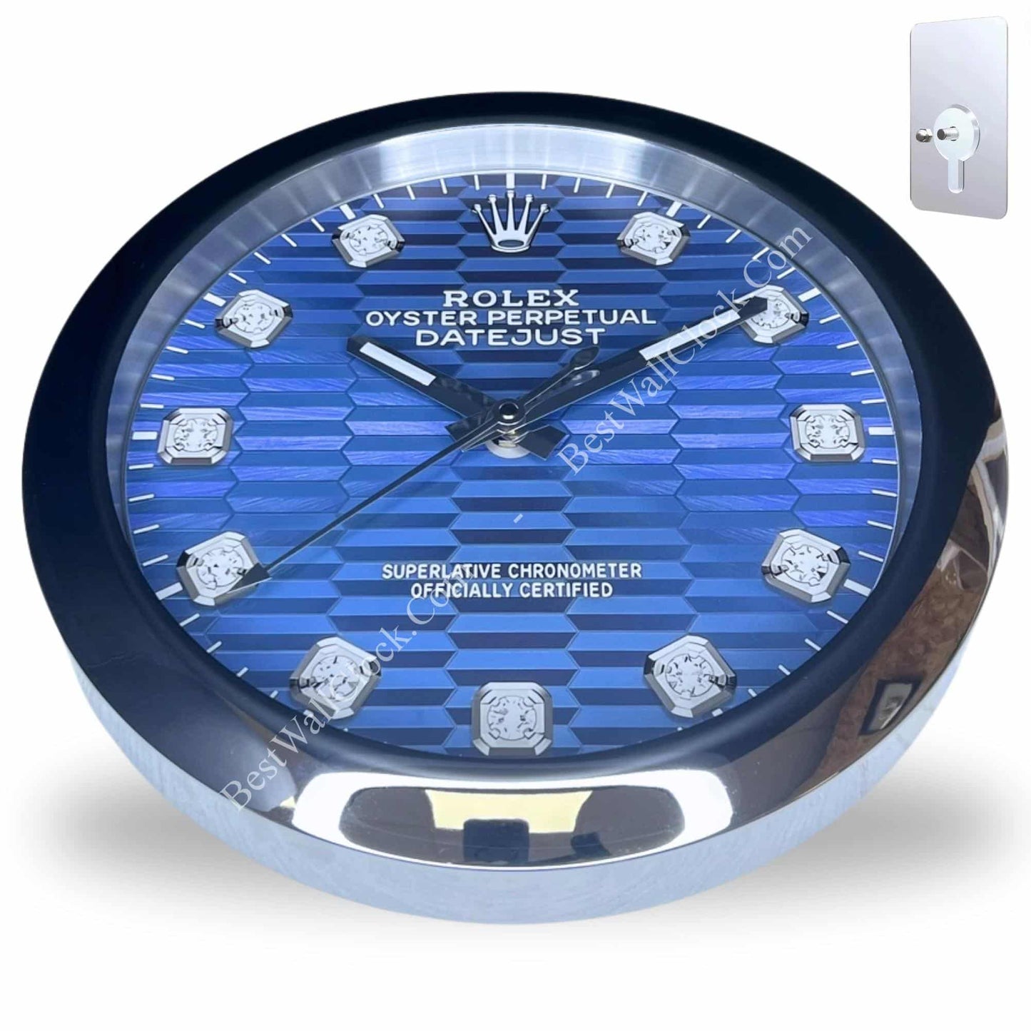OYSTER PERPETUAL – BLUE DIAMOND EDITION 35 CM DELUXE METAL WALL CLOCK