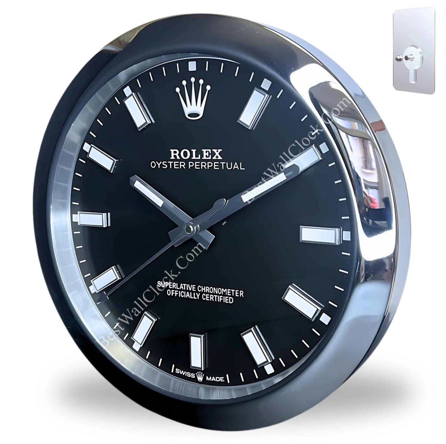 OYSTER PERPETUAL – BLACK EDITION 35 CM METAL WALL CLOCK