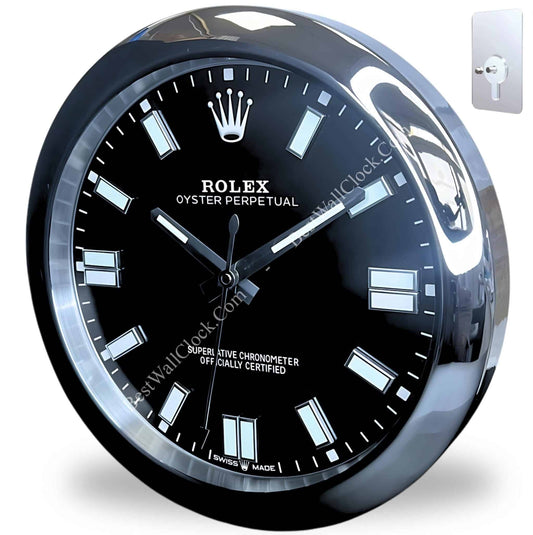 OYSTER PERPETUAL – BLACK EDITION 35 CM METAL WALL CLOCK