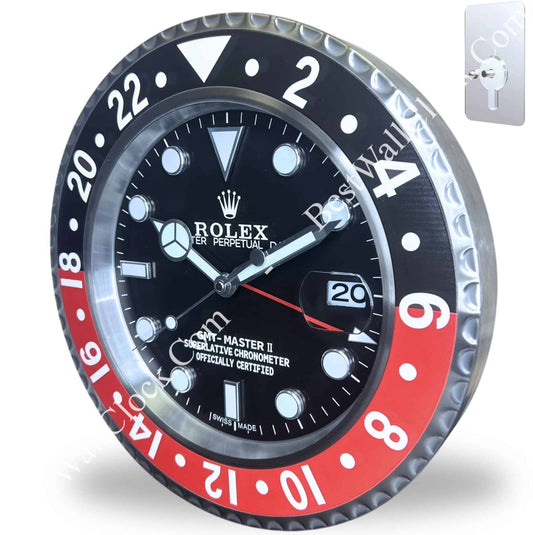 ROLEX GMT MASTER 2 COKE – RL-12 DELUXE METAL WALL CLOCK, 35 CM