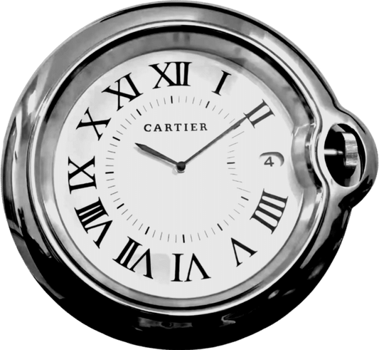 CARTIER CHROME EDITION 35 CM METAL WALL CLOCK