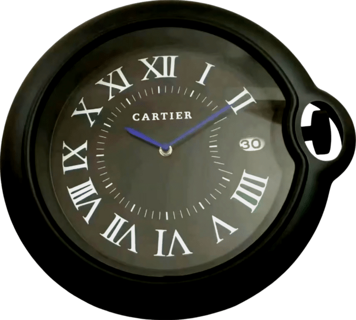 CARTIER BLACK EDITION 35 CM METAL WALL CLOCK