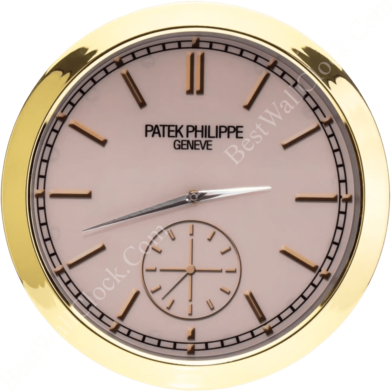 PATEK PHILIPPE – GOLD/PINK (16 INCHES/40CM) DELUXE METAL WALL CLOCK 35 CM