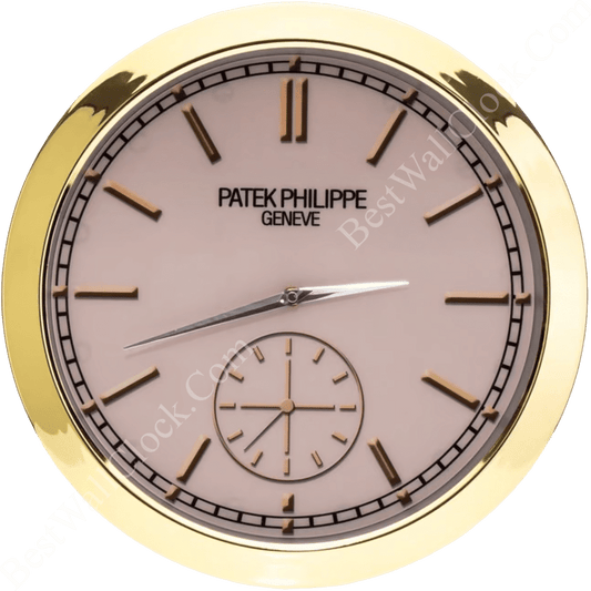 PATEK PHILIPPE – GOLD/PINK (16 INCHES/40CM) DELUXE METAL WALL CLOCK 35 CM