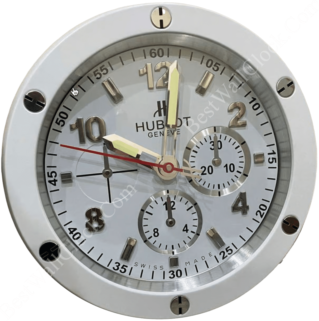 HUBLOT WHITE WALL CLOCK EDITION 35 CM DELUXE METAL WALL CLOCK