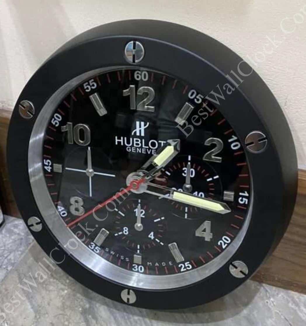 HUBLOT BLACK WALL CLOCK EDITION 35 CM DELUXE METAL WALL CLOCK