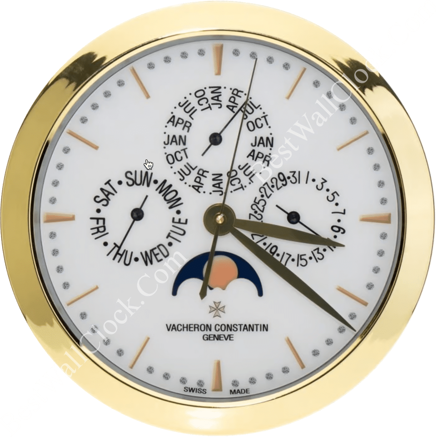 VACHERON CONSTANTIN WHITE WALL CLOCK XL (16 INCHES/40CM) - DELUXE METAL TIMEPIECE