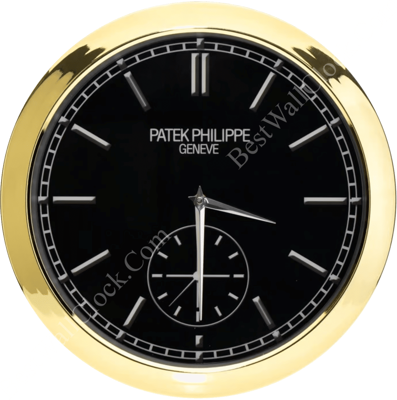 PATEK PHILIPPE GOLD AND BLACK PHASE XL EDITION DELUXE METAL WALL CLOCK (35 CM)