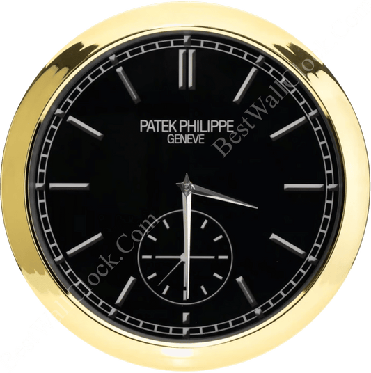 PATEK PHILIPPE GOLD AND BLACK PHASE XL EDITION DELUXE METAL WALL CLOCK (35 CM)